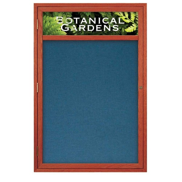 Sliding Glass Door Radius Letterboard, 96"x48", Bronze/Burgundy Vinyl